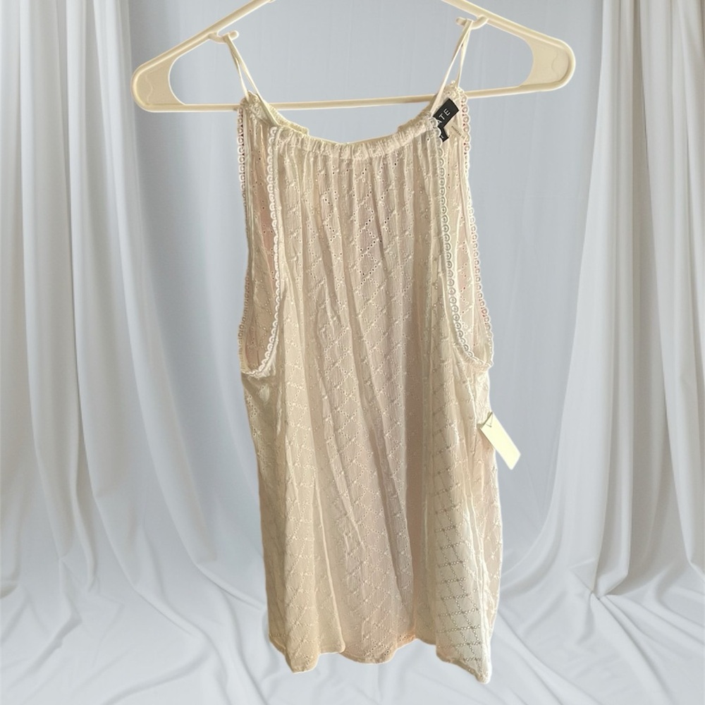 White eyelet top